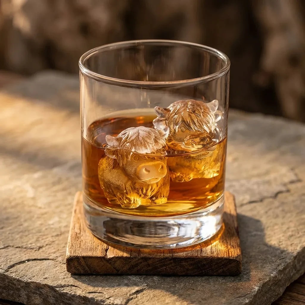 6‐Cavity Mini Highland Cow 3D Ice Cube & Dessert Mold